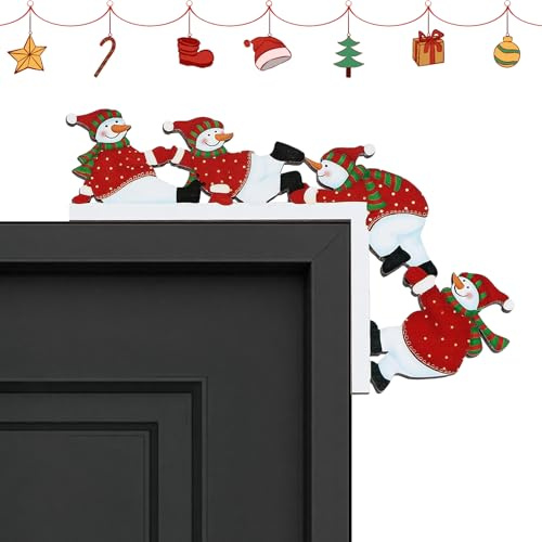 LXONTSG Decoración de Esquina de Puerta Navideña, Decoración Marco de Puerta Hogar, Adorno Navideño para Puerta de Madera, con Adhesivo, para Ventana Pared Marco de Fotos Deco (B)
