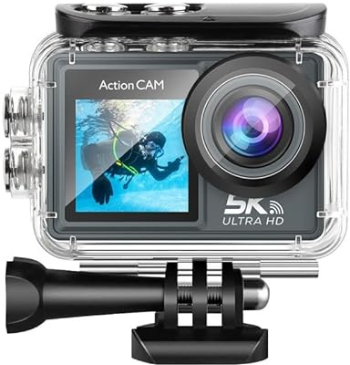 bergxperten Kozenix Action Camera 5K Waterproof Action Camera with WiFi, Dual Screen, IMX Sensor & 32GB SD Support