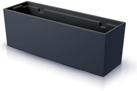 IMJ-Global Vaso per Fiori Piante Rettangolare Urbi Case In Plastica 77x23,5x24,6cm Da Interno Esterno Nero 40 Litri Design Moderno