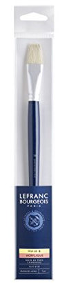 Lefranc Bourgeois Brosse Plate en Soie de Porc n°30 Manche Long