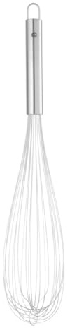 HENDI Schneebesen, Rührbesen, Ballonschneebesen, 12 dünne flexible Drähte, mit Aufhängöse, Geschirrspülmaschinengeeignet, 450mm, Edelstahl