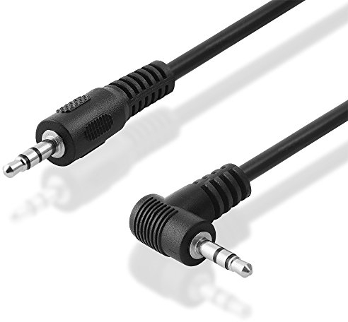BestPlug 1,5 m Câble audio stéréo Aux in Out, Jack 3,5 mm mâle vers prise jack 3,5 mm coudée à 90 °,Noir (modèle amélioré v.7.4)