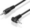 BestPlug 1,5 Meter Audio Stereo Kabel Aux in Out, 3,5mm Klinke Stecker gerade auf 3,5mm Klinke Stecker 90° abgewinkelt, Schwarz (verbesserte Ausführung v.7.4)