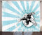 ABAKUHAUS Eishockey Rustikaler Vorhang, Retro Grunge-Torwart, Wohnzimmer Universalband Gardinen mit Schlaufen und Haken, 280 x 225 cm, Schwarz Weiß