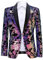 PYJTRL Uomini Moda Viola Colorato Velluto Lustrini Blazer (M, Purple)