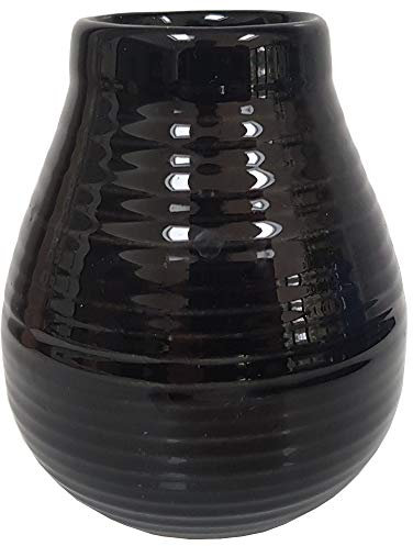 Gaucho Bruno Tazza di Ceramica Grande per Yerba Mate – Riutilizzabile, Anti Derapante, e Facile da Pulire – Salva Calore, Ideale per Sacchetti di Thé – Da Casa o Viaggio - Nero