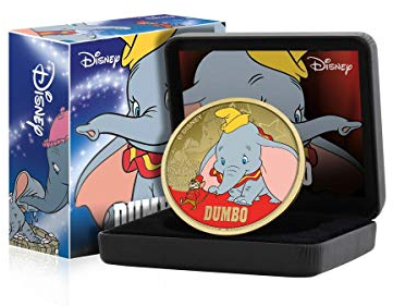 Disney Dumbo Classics Kollektion - 24 Karat vergoldete 65 mm Sammlermünze der Luxusklasse