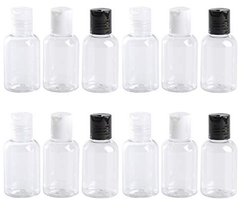 Hemoton 12Pcs 50Ml Tragbare Reise Leere Flaschen Klares Wasser Handseife Shampoo Flaschen Kosmetische Lotion Kunststoffflaschen Mehrwegflaschen mit Press Klappverschluss für Liquid