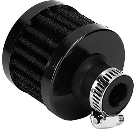 Filtro aria, 13mm/0.5in Mini filtro di aspirazione aria Sfiato Carter sfiato Accessorio universale per auto(Nero)
