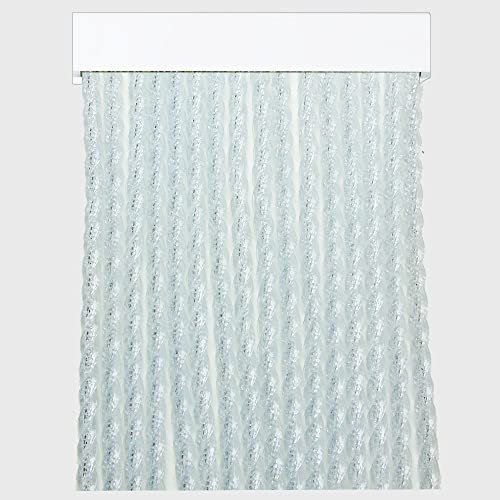 Cortinas Exterior Puerta de Cordon | Tiras Plastico PVC y Barra Aluminio | Ideal para Terraza y Porche | Antimoscas | Transparente | 210 * 90