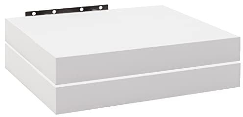 WOLTU Wandregal 2er Set, Wandboard Bücherregal, Regal Deko aus MDF, Hängeregal Weiß, 25 x 23 x 3,8 cm RG9365ws-2