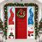 Decoración de Bandera de Navidad Letrero de Porche de Feliz Navidad Pancarta de Puerta de Colgante de Navidad con Muñeca de Nieve y Papá Noel Decoración de Bandera de Colgante Exterior