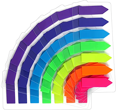 moinkerin Haftstreifen Haftmarker Film Textstreifen Klebezettel Klebemarkierungen Kleine Fahnen Haftnotizen Tabs Beschreibbare Etiketten (B-980 Stücke - Pfeile)