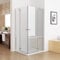 MIQU 90x90x 195 cm Duschkabine Eckeinstieg Duschabtrennung Duschtür Drehtür Echtglas ESG Glas mit Duschwanne