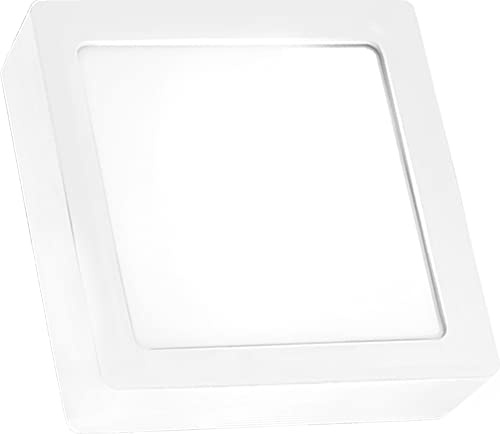 Braytron LED Deckenleuchte 24W 27×27 cm – Flache eckige LED Lampe, 2400 lm, 6500K Kaltweiß – Ultra Slim Deckenlicht für Wohnzimmer, Flur, Küche, Kinderzimmer – IP40, 230V