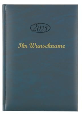 Buchkalender 2025 mit Namensgravur/Chefkalender/Farbe: blau