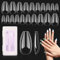 Beetles 500pcs Faux Ongles Court Ballerine, Acrylique Capsules Ongles Préformé Full Cover Soft Transparent Pose Ongle Avec Valise De Rangement en 10 Tailles, Short Ballerina