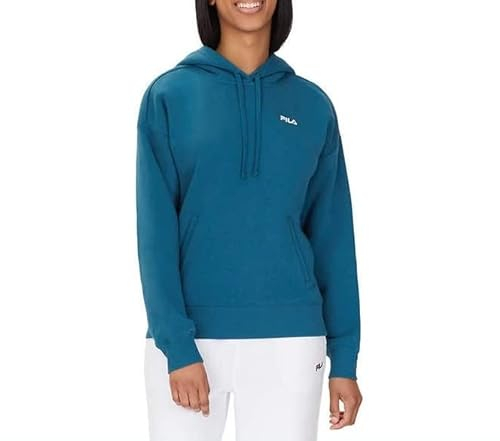 FILA Damenpullover, Größe XL, langärmelig, mit Tasche, Blau, Blau, XL