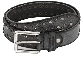 Unisex Gürtel Echtleder mit Nieten Robuster Nietengürtel Ledergürtel Grau 95