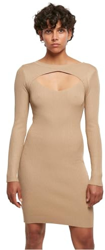 Urban Classics Damen Kleid Ladies Cut Out Dress, langarm Kleid für Frauen in verschiedenen Farben, Größen XS - 5XL