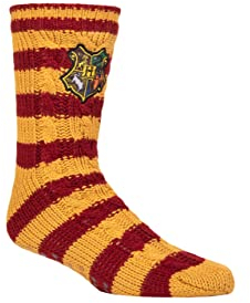SockShop Herren und Damen Harry Potter Klobige Slippersocken mit Zopfmuster Packung 1 Sortiert 39-45