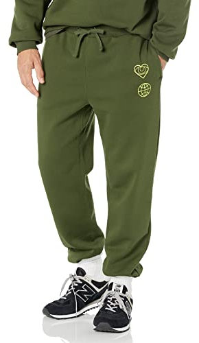 Amazon Essentials Pantaloni della Tuta a Fondo Chiuso vestibilità Comoda (Disponibile nelle Taglie Big & Tall) Uomo, Verde Oliva Scuro, XS