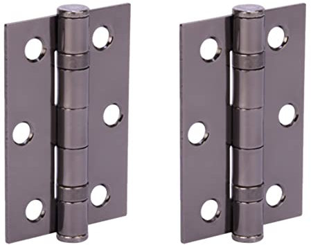 HANDLEZONE® Door Hinges 1 Pair 76mm / 3 inch Ball Bearing, with Screws - Black Nickel