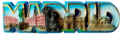 sufe Magnet aus Harz, Madrid, Buchstaben, 7 x 5 cm, 1 Stück, Vintage, Art Deco, Dekoratives Magnet