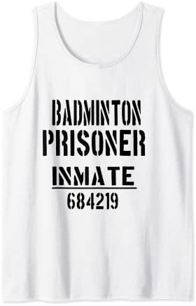 Badminton Halloween Kostüm – Lustiger Gefangenen Gefängnis-Inmatate Tank Top