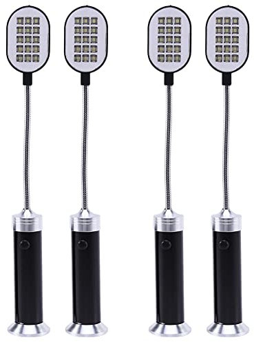 Zelausica Barbecue Grill Light Magnetfuß Superhelle LED-Grills - 360 Grad Flexibler Schwanenhals, Wetterbeständig - 4Er-Pack