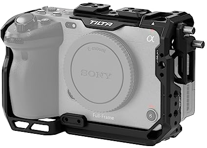 Tilta FX30 FX3 Cage, Gabbia per fotocamera completa compatibile con Sony FX30 FX3, con morsetto per cavo HDMI Piastra a sgancio rapido Cold Shoe NATO Rail - Nero TA-T16-FCC-B