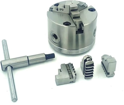 80 mm 3 Jaw Self Centering Chuck with Back Plate for Rotary Table Lathe Machine Tools