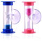 RYMAUP® 2 pezzi, clessidra giocattolo con ventosa, conto alla rovescia, conto alla rovescia, 3 minuti, clessidra per la pulizia dei denti, per scuola, bambini, cucina, ufficio, orologio da denti, rosa