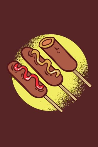 Notizbuch: Corn Dogs Notizbuch | 6x9 Zoll DIN A5 | 100 Seiten liniert | Fastfood Notizheft | Hot Dog Tagebuch | Imbiss Schreibheft | Würstchen Geschenk