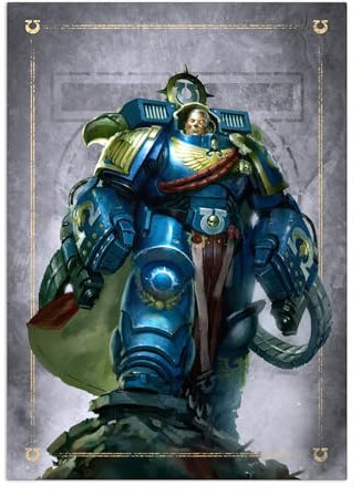 Displate Warhammer Metalposter Magnetische Befestigung Offiziell Lizenziert Bilderr Geschenke Ultramarine Marneus Calgar Poster 67,5x48cm