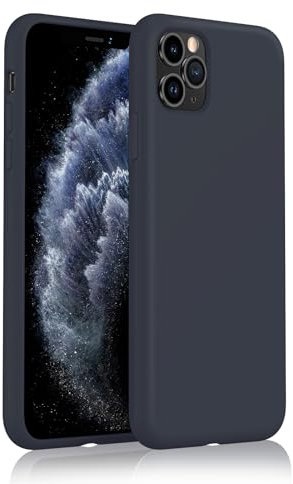 aaaioe Liquid Silicone Case for iPhone 11 Pro Max Case, Gel Rubber Full Body Protection, Soft Ultra Slim Protective Shockproof Phone Case, Anti-Scratch Microfiber Lining, 6.5 Midnight Blue