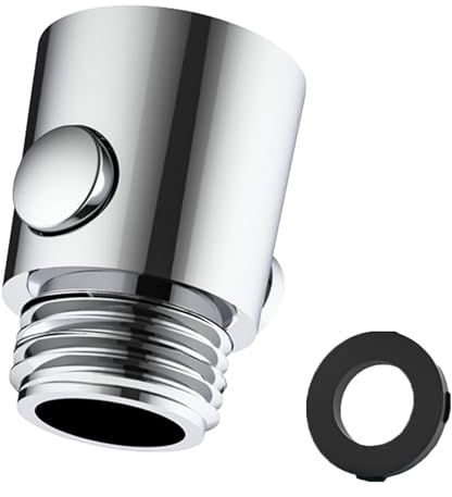 Recitem Shower Head Shut-Off Valve Angle Valve Water Stopper Shower Valve Shower Stop Brass Water Distributor Shut-Off Valve Replacement Part G 1/2 Polished Chrome, Shower Hose Water Saving Valve