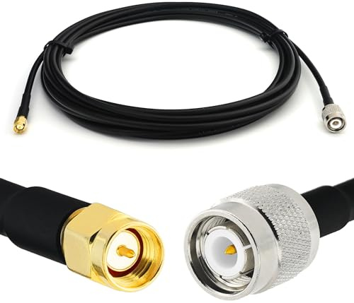 RANGEFUL 6m TNC Stecker auf SMA Stecker RG58 Koaxialkabel — TNC SMA Verlängerungskabel 6 Meter Jumper Kabel (50 Ohm) — Schwarz Antennenkabel für HAM Radio CB Funk WIFI Antenne