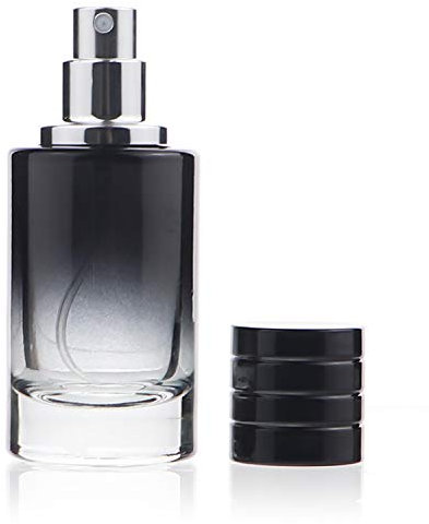 Zénitude Glassworks Flacon de parfum en verre de 100 ml avec atomiseur à brume fine (Noir)