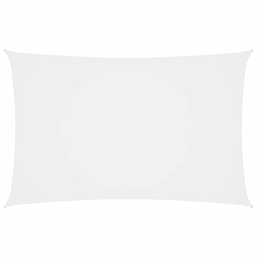ARKEM Toldo de Vela Rectangular Tela Oxford Blanco 4x7 m Toldo Vela de Sombra Impermeable Rectangular Protección Rayos UV para Exterior Terraza Patio Jardín