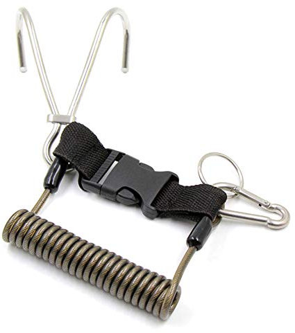 Persistencel Gancho de Acero Inoxidable para Arrecife de Buceo Gancho de Arrecife de Buceo Doble con CordóN en Espiral Accesorios para Buceo