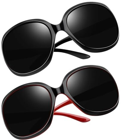Joopin Übergroße Damen Sonnenbrille Schwarz und Moderne Sonnenbrille Damen Polarisiert Klassisch Schwarz Groß Trendy UV400 für Fahren und Reisen (Schwarz und Schwarz Rot)