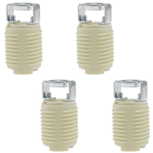 zutisay Lot de 4 douilles G9 en céramique pour lampe halogène, plafonnier, spots, etc. (anneau extérieur en métal M10)
