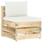 LAPOOH Modulares Mittelsofa mit Kissen, Lounge Sofa Outdoor, Garten Loungemöbel, Gartensofa, Loungesofa, Outdoor Couch, Gartencouch, Balkon Set Möbel, Grün Imprägniertes Holz