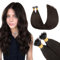 GOO GOO Nanoring Extensions Echthaar, 55cm 50g 50 Strands Echthaar Extensions, Cold Fusion Nano Beads Haarverlängerungen Extensions Echthaar, 2A Hellbraun