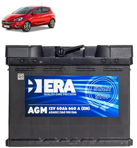 Batteria 60Ah A.G.M. per Opel Corsa E 1.4 benzina/GPL 2014+