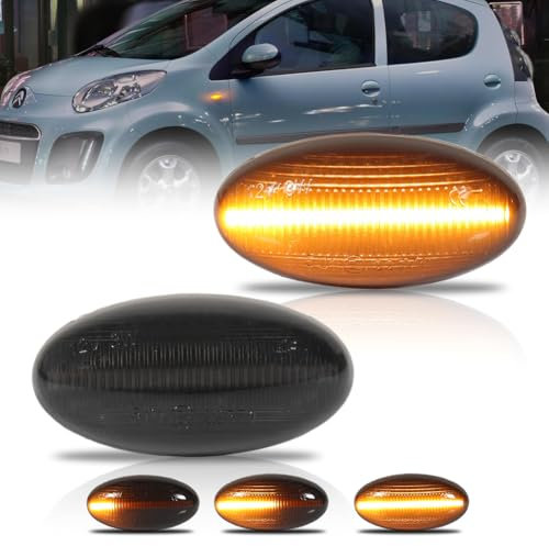 GSOWO LED Blinker Seitenblinker für Peugeot 1007 107 206 207 307 407 607 Partner Expert Citroen C1 C2 C3 C5 C6 Xsara Picasso Berlingo Jumpy