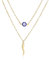 VASSAGO Evil Eye Halskette, italienisches Horn-Anhänger, mehrlagige Halsketten für Damen, türkisches blaues Auge, Glücksschutz, Schmuck, Geschenk für Damen und Herren, Einstellbar, Edelstahl, Kein