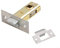 Gettimore 2 Pack Polished Brass Radius Tubular Latches stainless steel passage latch for Internal Wooden Doors 30-45mm Backset(40mm)