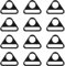 ZEYIYER Dreieck D-Ringe 12 Stück Schwarz Hundemarken-Clip, Versteller für Taschenriemen, Triangle Ring Stahl, Paracord-Schlüsselanhänger, Taschenzubehör für DIY-Accessoires